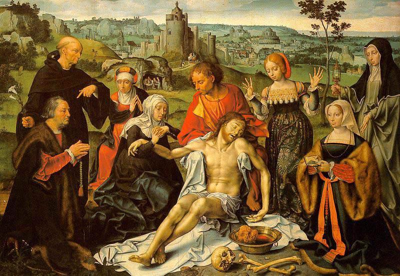 CLEVE, Joos van Altarpiece of the Lamentation (central) dfg Sweden oil painting art